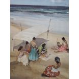 Sir William Russell Flint (1880-1969), chromolithograph, Gitanas at La Galera, overall 72 x 53cm