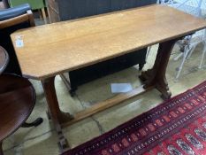 A Victorian rectangular oak side table, width 122cm, depth 51cm, height 76cm