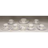 A Shelley Blue Iris pattern Queen Anne shape six piece teaset (21)