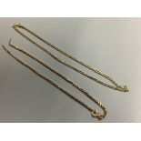 Two 9ct gold chain necklaces, 22.4g (one broken)