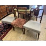 A pair of George IV style mahogany dining chairs and one other chair