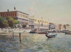 Italian School, oil on canvas, View of Venice, signed, 60 x 80cm