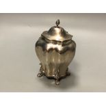 A light Victorian silver tea caddy of fluted form, Nathan and Hayes, Chester, 1900, height 15.3 cm,