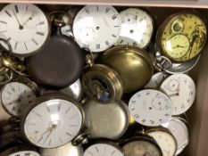 A collection of assorted base metal pocket watches and movements including Zenith & Longines,