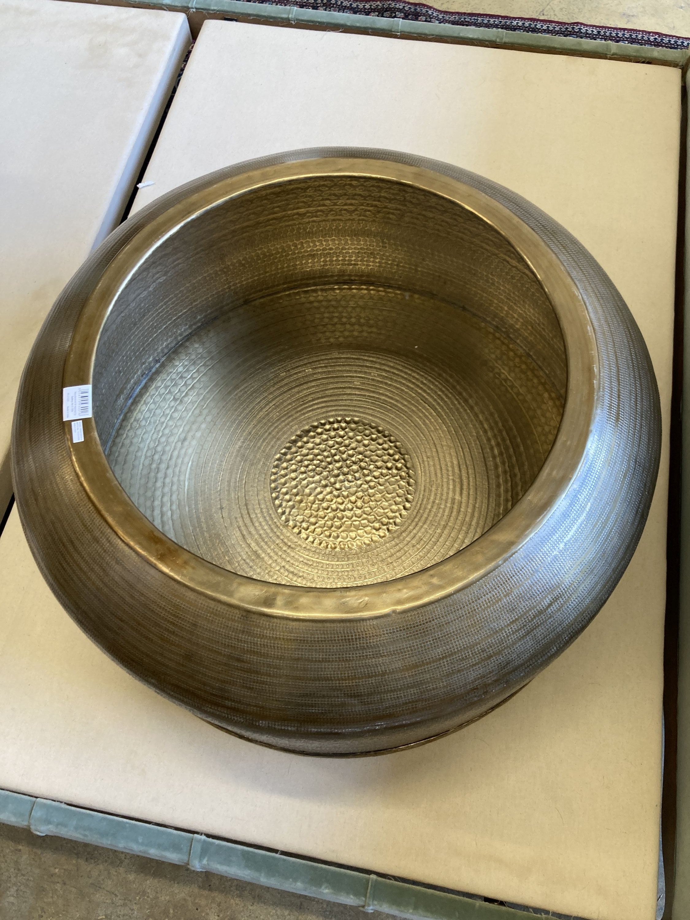 A contemporary Indian brass drum coffee table, 79cm diameter - Image 3 of 3