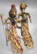 Two Japanese painted hand-held puppets