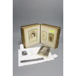 A photographic print of Richard Holt Hutton (1826-1897) by Frederick Hollyer and a Victorian