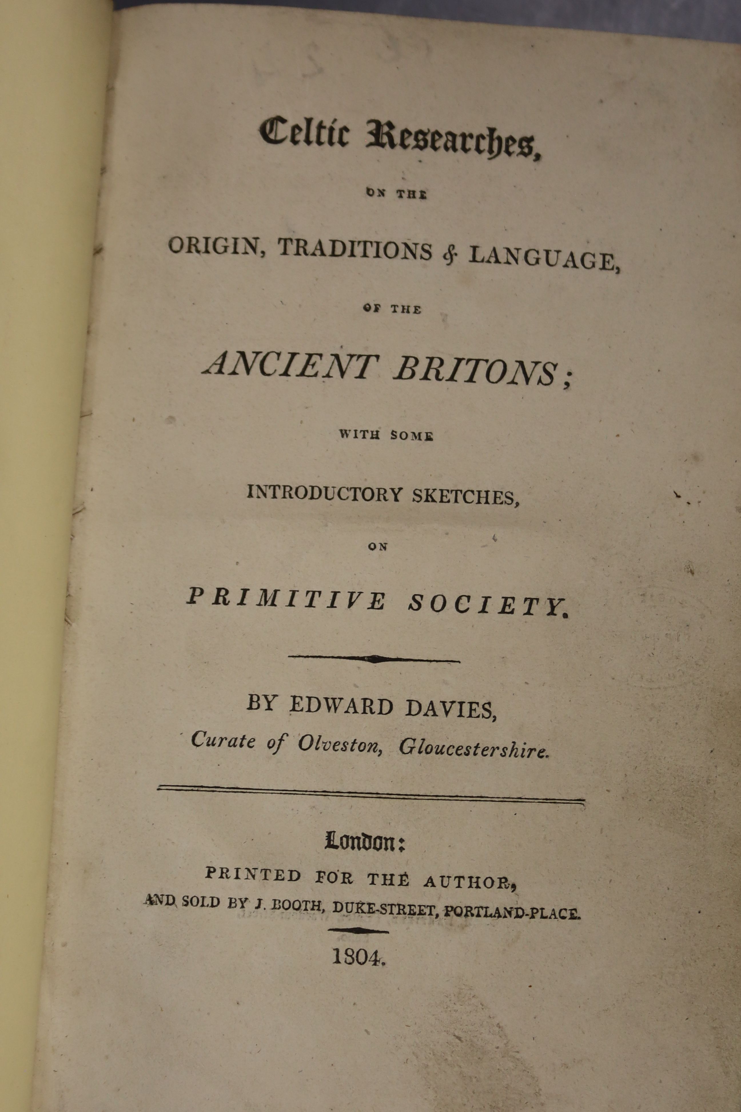 Davies, Edward – Celtic Researches …, Subscriber’s list, 2 plates, later leather backed library - Image 2 of 5