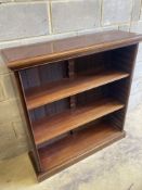 A Victorian style mahogany open bookcase, length 104cm, depth 31cm, height 112cm