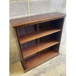 A Victorian style mahogany open bookcase, length 104cm, depth 31cm, height 112cm