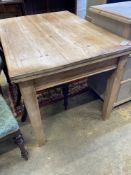 A small Victorian rectangular pine table, width 106cm, depth 76cm, height 74cm