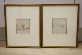 Cecil Howard Lay (1885-1956), two watercolour drawings, Yarmouth Beach, Fry Gallery label verso,