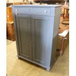 A East European painted pine cabinet, width 98cm, depth 41cm, height 140cm