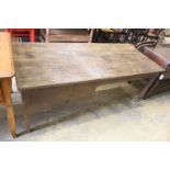 A 19th century Brittany elm kitchen table, length 186cm, depth 81cm, height 69cm
