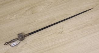 A 19th century cut steel handled dress sword, length 97cm