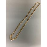 A 9ct gold fancy link neck chain with trigger clasp, 10.4g