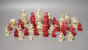 A Cantonese ivory part chess set