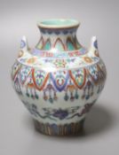 A Chinese doucai vase, 12cm high