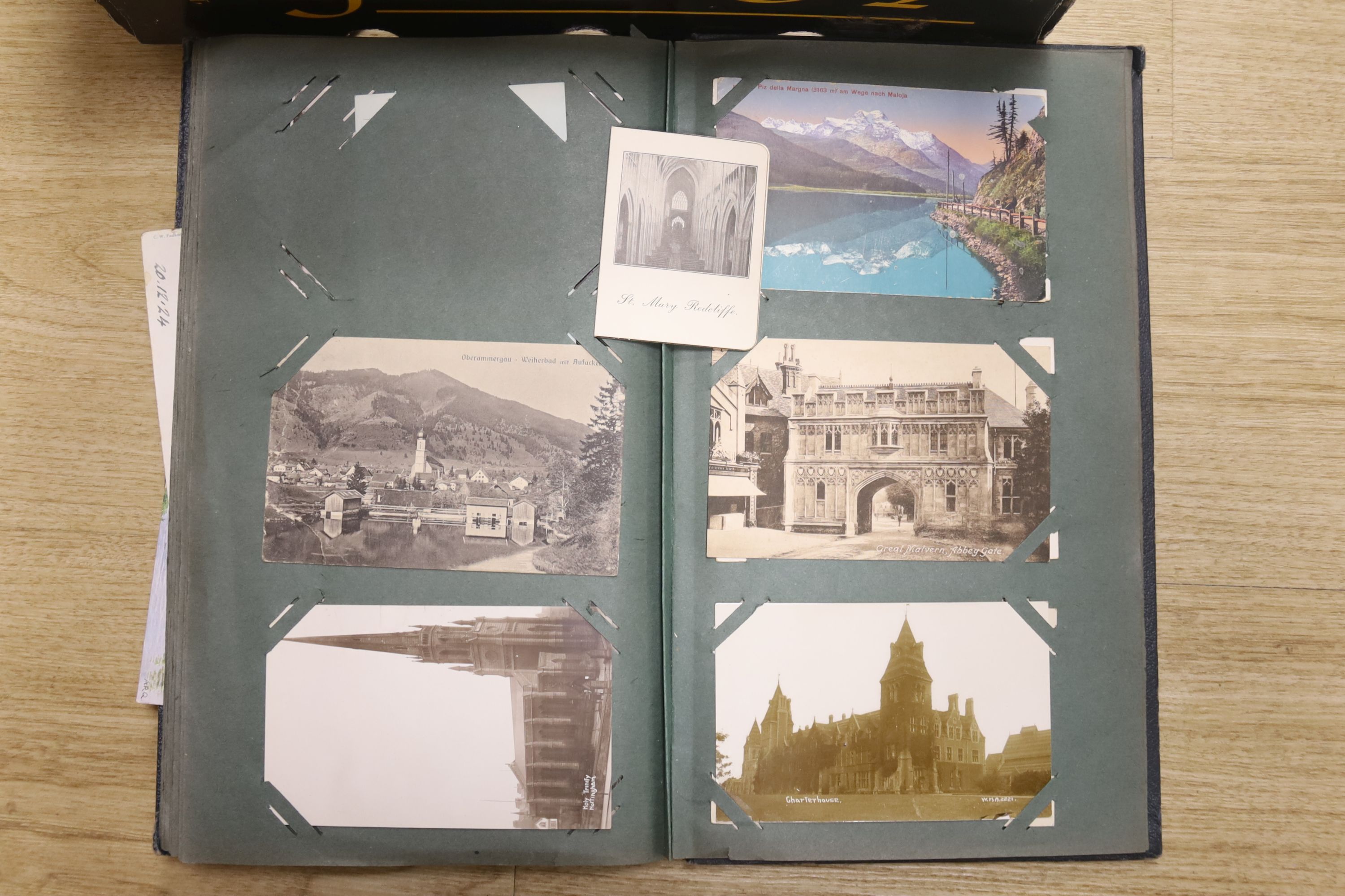 Three photograph albums and loose photos plus three postcard albums and a quantity of European - Image 2 of 9