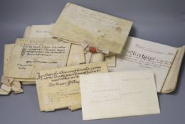 Romney/New Romney indentures and leases including two dated 1660, 1677, 1735, 1795, 1800, 1822, 1841