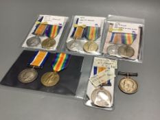 A collection of WW1 medal pairs;75661 Gnr. Albert Smith, R.A.53109 Dvr. George Russell R.A.88925