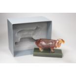 A Daum signed and boxed glass model of a hippopotamus