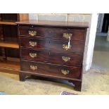 A George III mahogany chest fitted brushing slide, width 87cm, depth 49cm, height 82cm