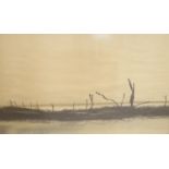 Roger Cecil (1942-2015), pencil and wash, Landscape study, signed and dated '64, 49 x 74cm