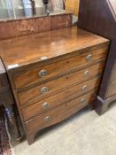 A small Regency banded mahogany chest, width 75cm, depth 42cm, height 79cm