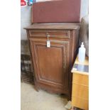 A 19th century Normandy oak side cabinet, width 66cm, depth 49cm, height 109cm