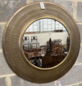 A modern contemporary circular wall mirror, diameter 80cm