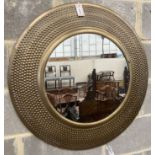 A modern contemporary circular wall mirror, diameter 80cm