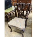 A set of six George III style mahogany dining chairs (two with arms)