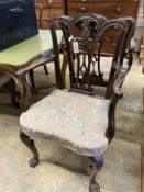 A set of six George III style mahogany dining chairs (two with arms)