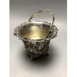 An early Victorian pierced silver sugar basket by the Barnards, London 1846, now with a later silver