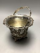 An early Victorian pierced silver sugar basket by the Barnards, London 1846, now with a later silver