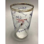 A Newcastle United FA Cup winners glass 1954, height 14.5cm