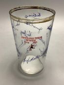 A Newcastle United FA Cup winners glass 1954, height 14.5cm