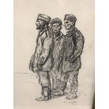 Théophile Alexandre Steinlen (1859-1923), lithograph, Three German sailors, signed in the print,