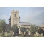 Stanley Orchart (1920-2005), oil on canvas board, View of a church, signed, 35 x 50cm