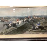 After J.F. Herring Snr., chromolithograph, Steeplechase scene, signed in the plate, 51 x 105cm