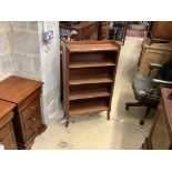 A mahogany open bookcase, width 60cm, depth 22cm, height 104cm