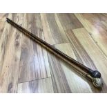 A silver mounted cane and one other faux ivory cane, longest 92cm