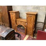 A Victorian satin birch Beaconsfield wardrobe, length 212cm, depth 55cm, height 169cm