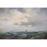 English School (19th century), Shipping on a choppy sea, indistinctly signed and dated 1875, oil