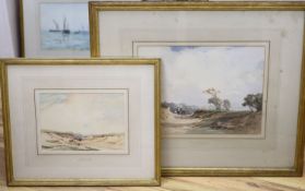 Charles Harrington (1865-1943), two watercolour drawings, 'Road Widening, Sussex' and 'A Chalk