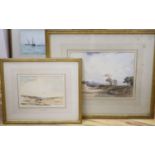 Charles Harrington (1865-1943), two watercolour drawings, 'Road Widening, Sussex' and 'A Chalk