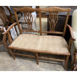 An Edwardian mahogany chair back settee, length 106cm