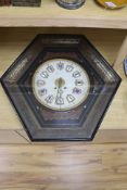 A 19th century French ebonised boulle wall clock, width 68cm length 66cm