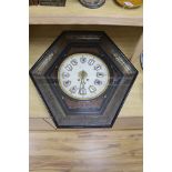 A 19th century French ebonised boulle wall clock, width 68cm length 66cm